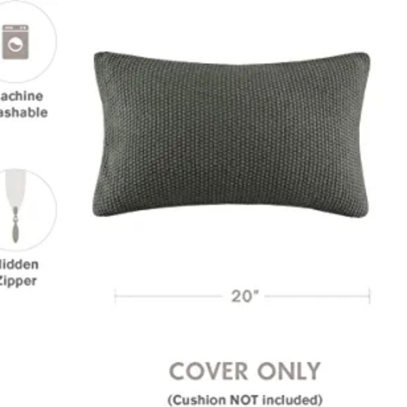 INK+IVY Bree Knit Throw Pillow Cover, Casual Oblong Deco Pillow Cover, 12 X 20 - Picture 2 of 8